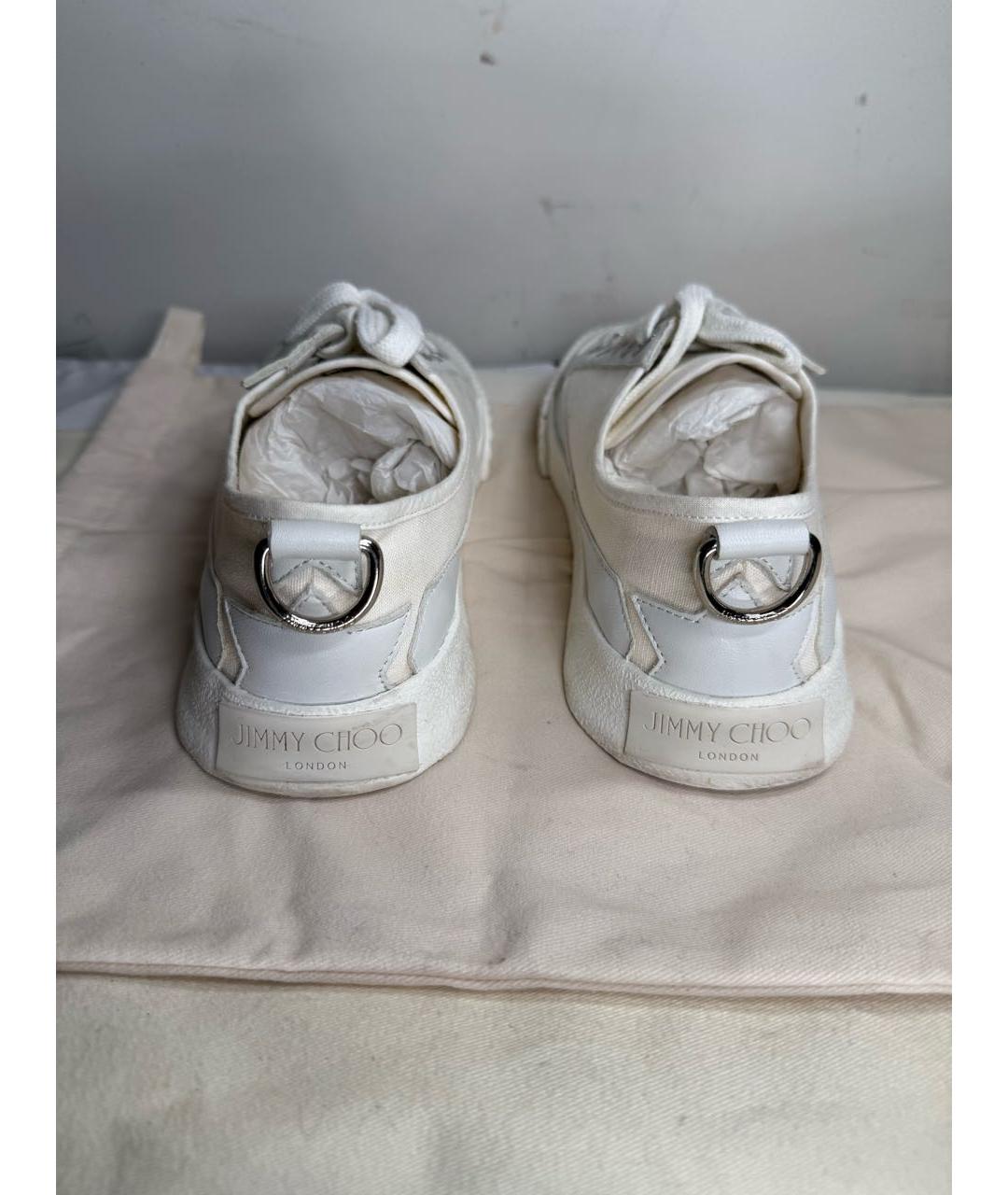 JIMMY CHOO Белые кожаные кеды, фото 3