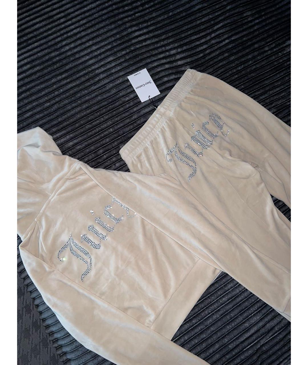 JUICY COUTURE Бежевый велюровый спортивные костюмы, фото 2
