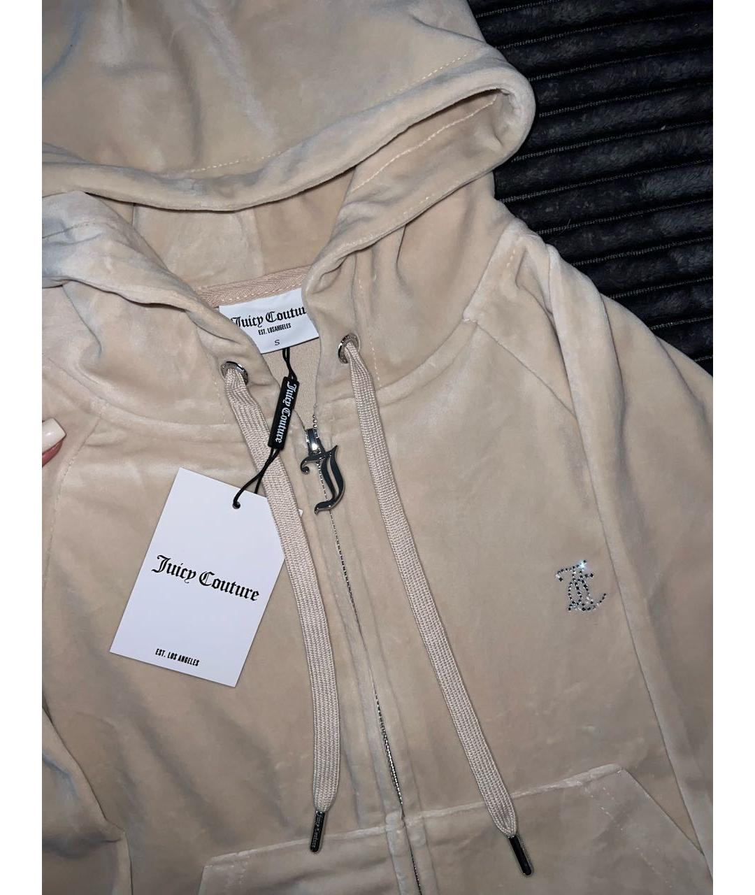 JUICY COUTURE Бежевый велюровый спортивные костюмы, фото 5
