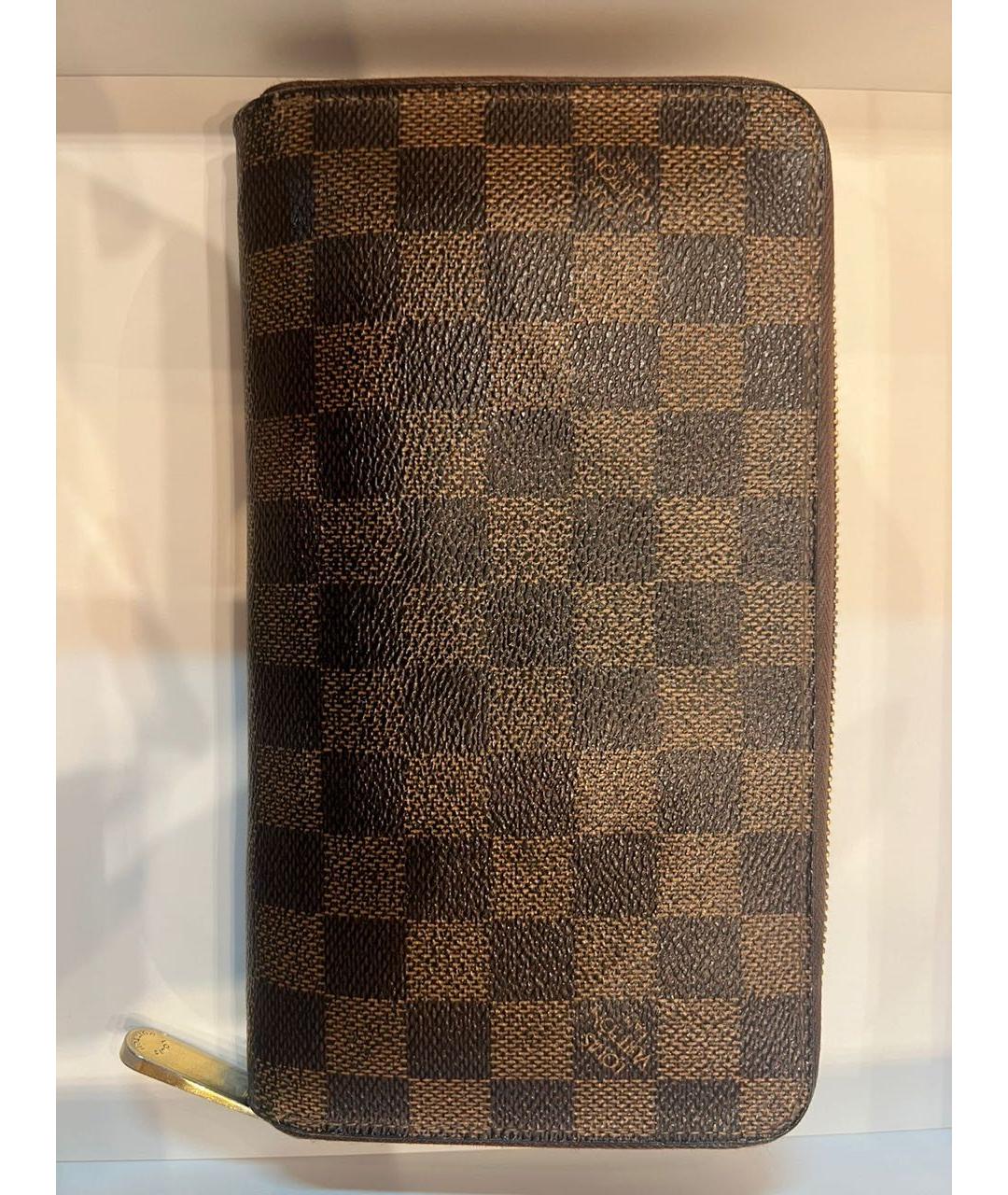 LOUIS VUITTON Коричневый кожаный кошелек, фото 5