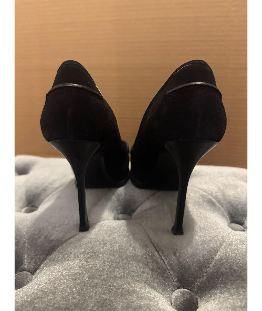 SAINT LAURENT Черные замшевые туфли, фото 4