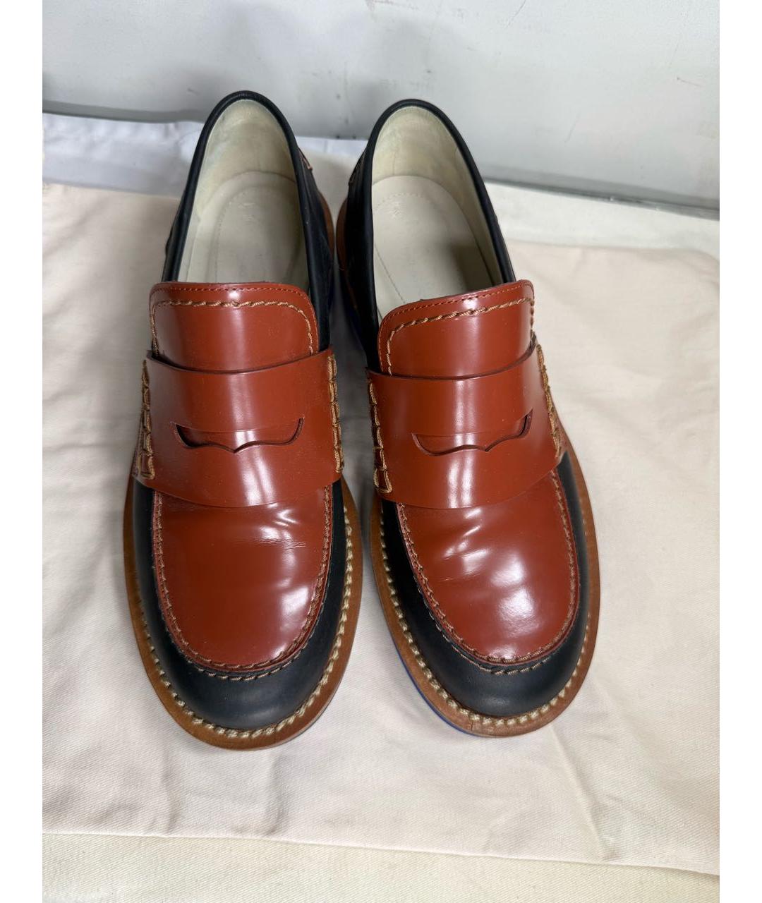 MARNI Темно-синие кожаные лоферы, фото 3