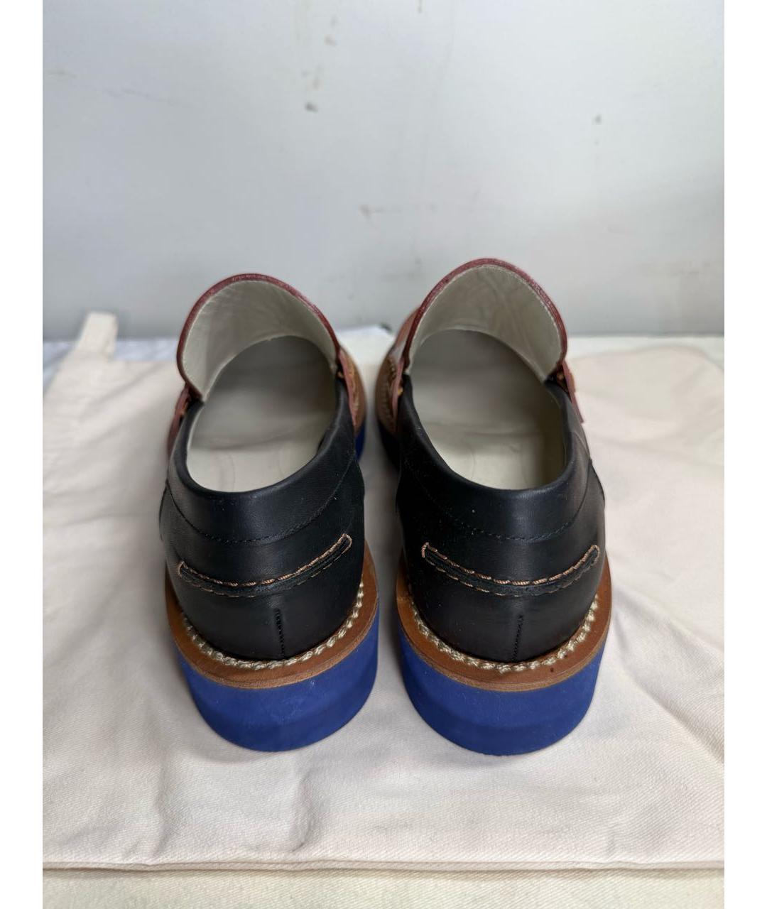 MARNI Темно-синие кожаные лоферы, фото 4