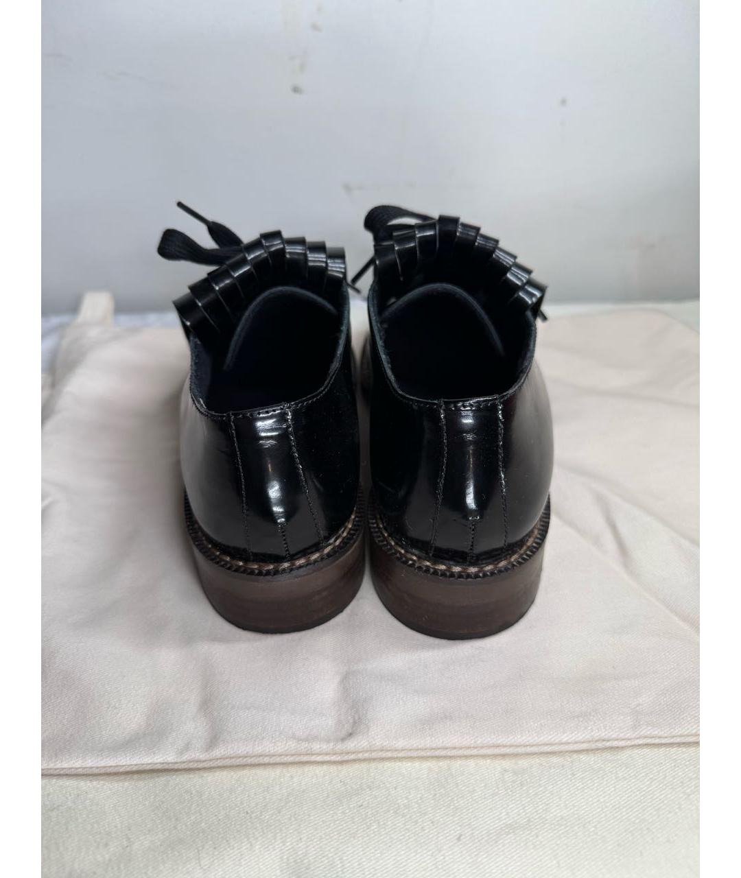 MARNI Черные кожаные брогги и оксфорды, фото 4