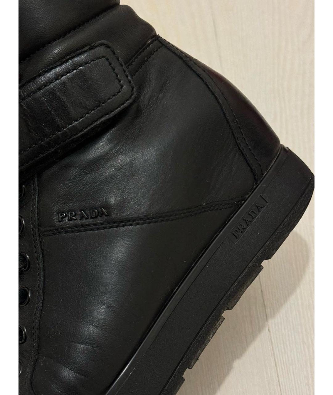 PRADA Черные кожаные ботинки, фото 6