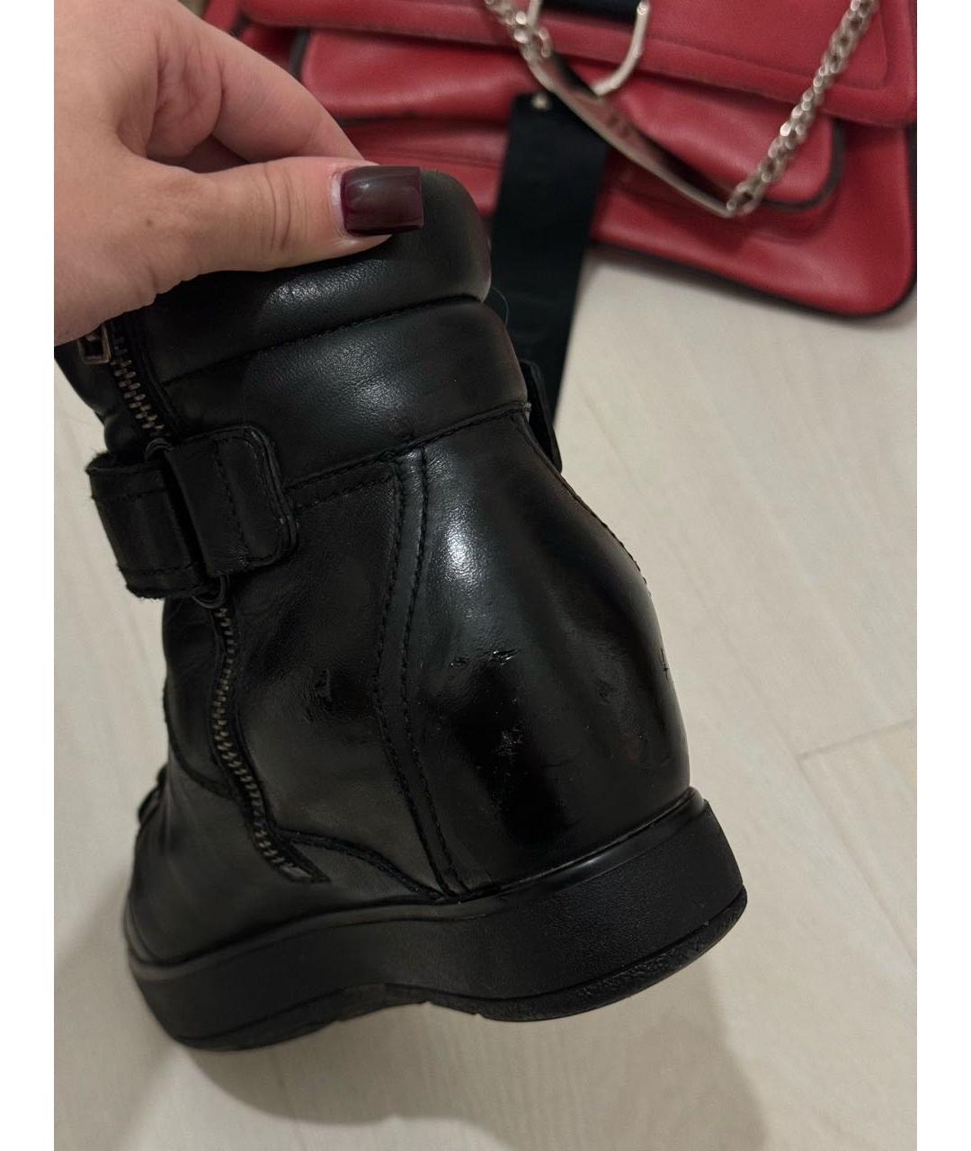 PRADA Черные кожаные ботинки, фото 8