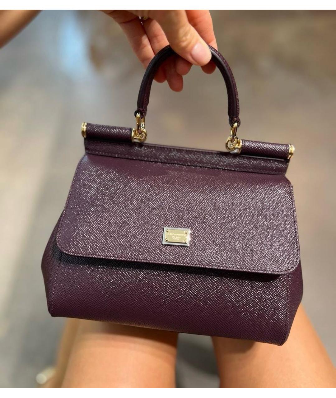 DOLCE&GABBANA Бордовая кожаная сумка через плечо, фото 8