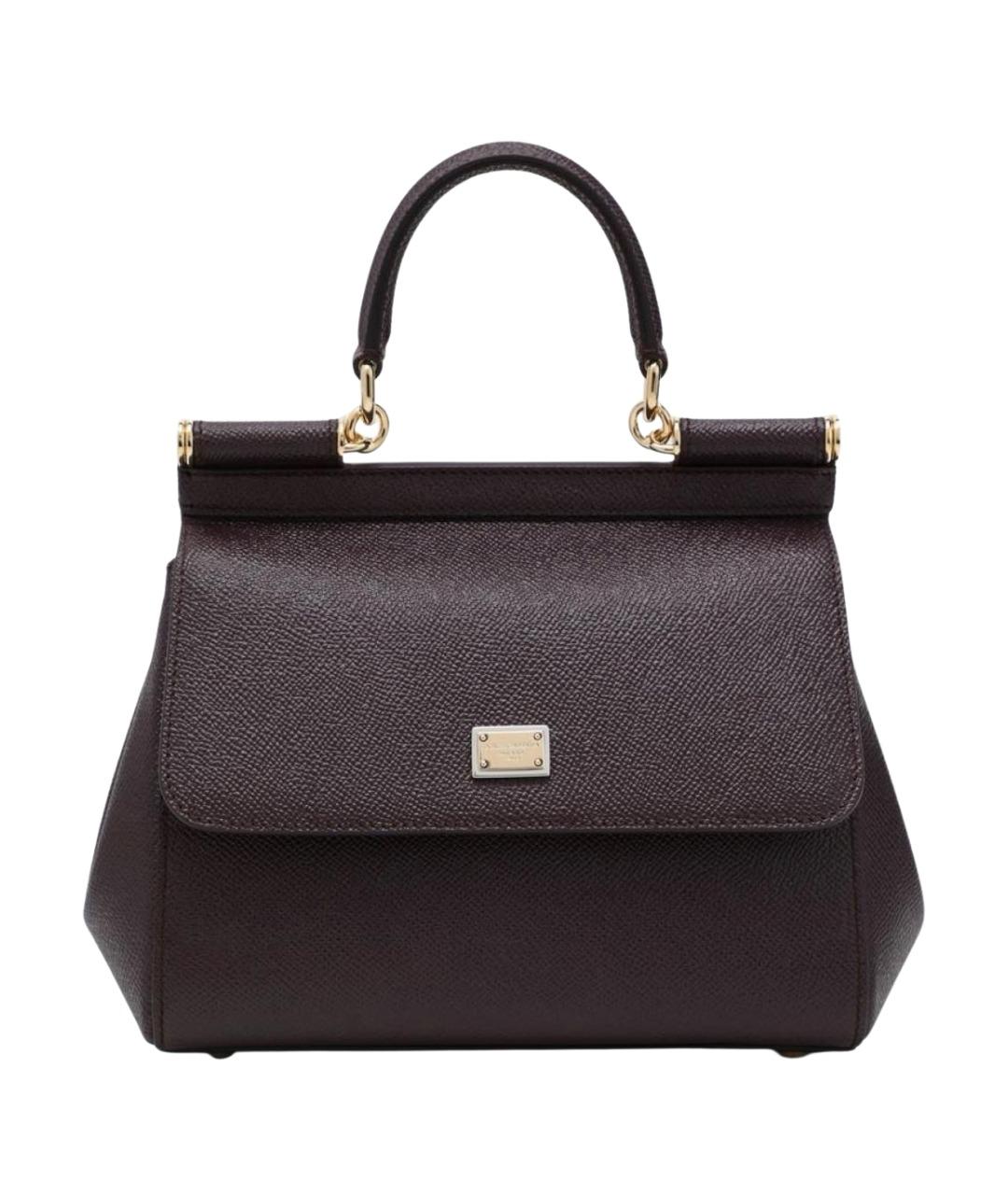 DOLCE&GABBANA Бордовая кожаная сумка через плечо, фото 1