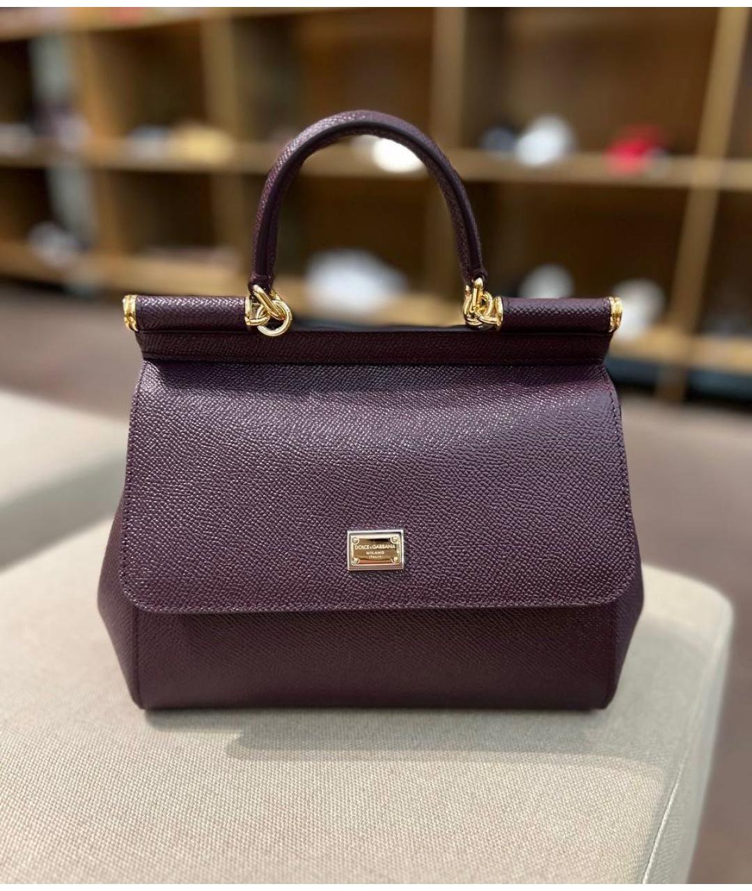 DOLCE&GABBANA Бордовая кожаная сумка через плечо, фото 7