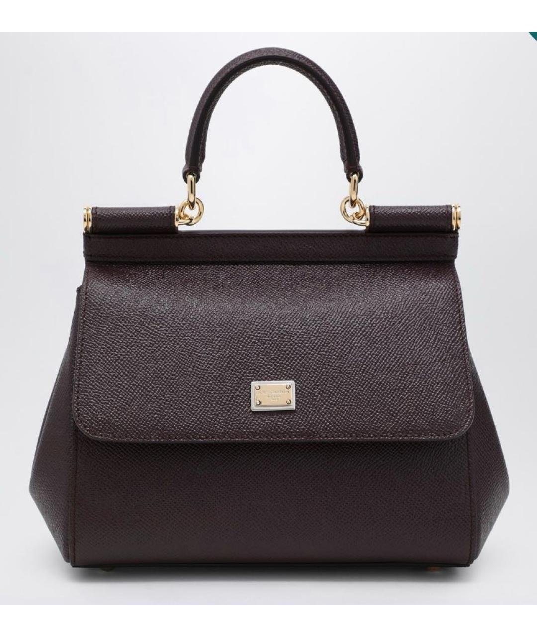 DOLCE&GABBANA Бордовая кожаная сумка через плечо, фото 9