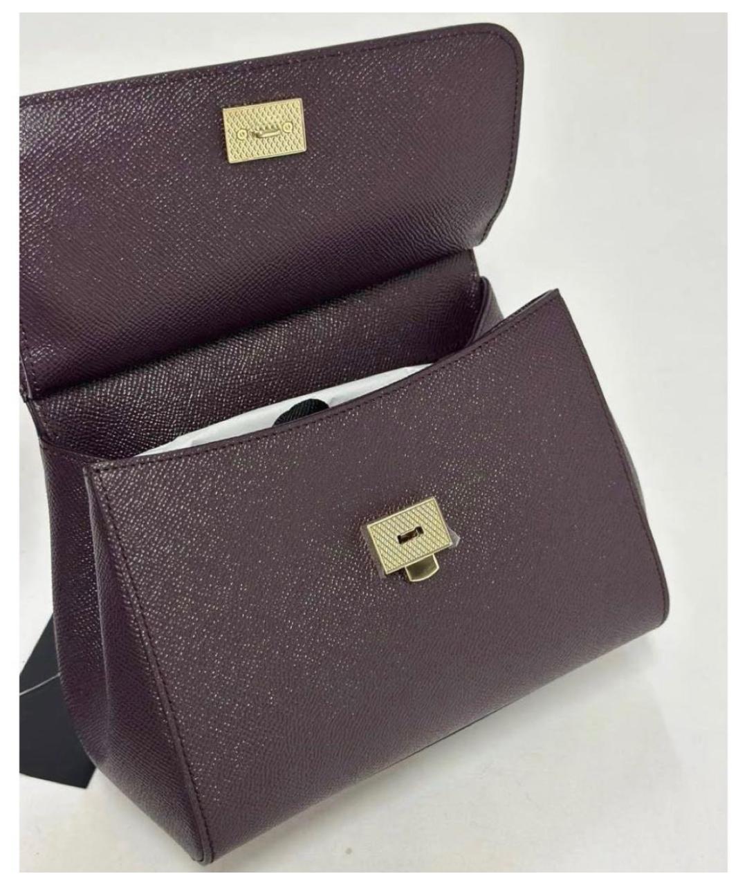 DOLCE&GABBANA Бордовая кожаная сумка через плечо, фото 3