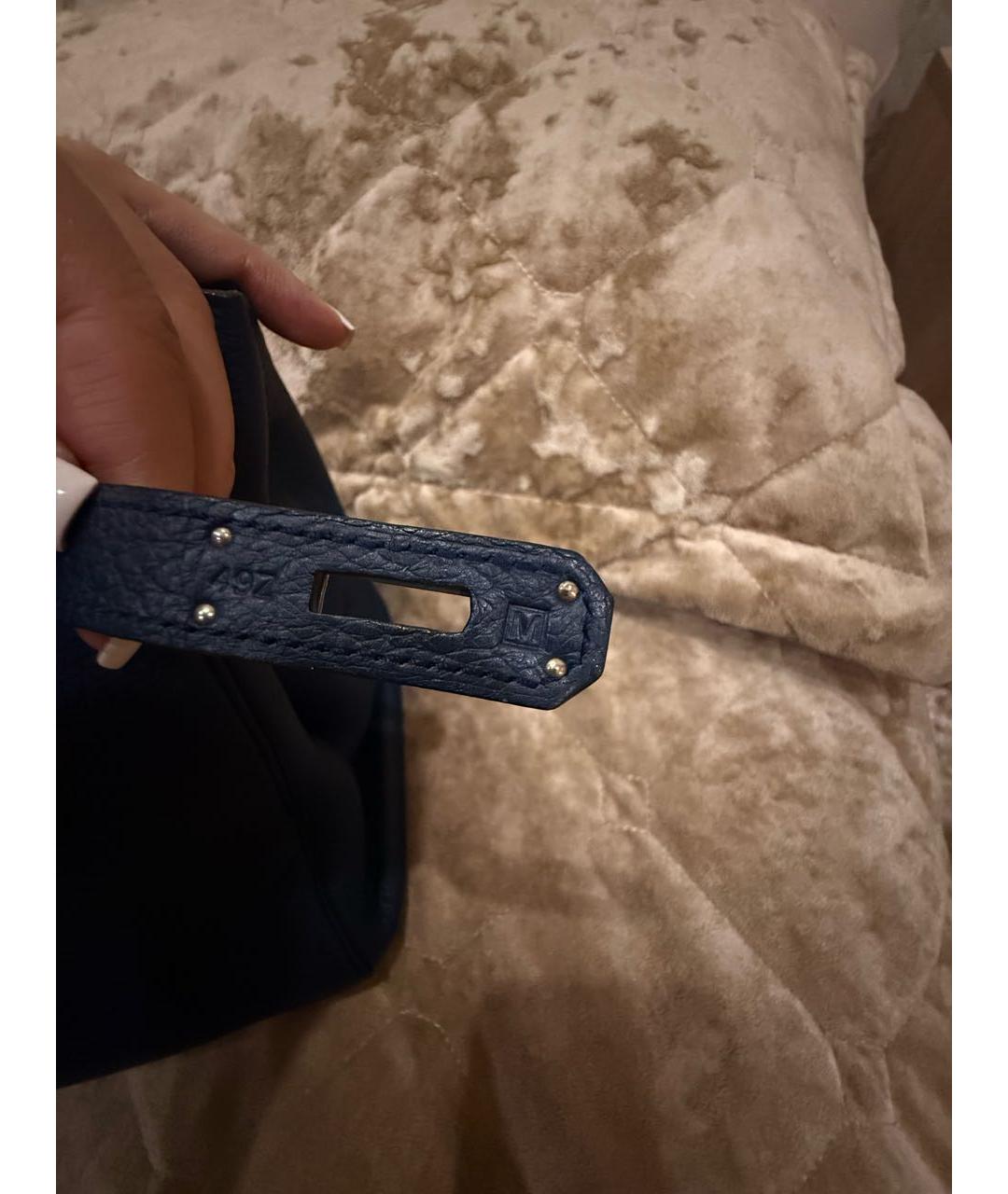 HERMES Черная кожаная сумка с короткими ручками, фото 2