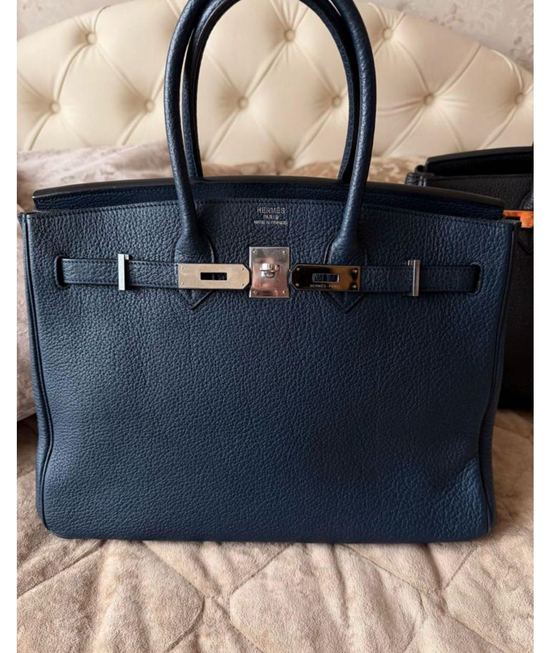 HERMES Черная кожаная сумка с короткими ручками, фото 7