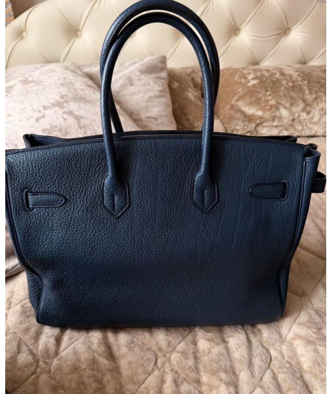 HERMES Черная кожаная сумка с короткими ручками, фото 3