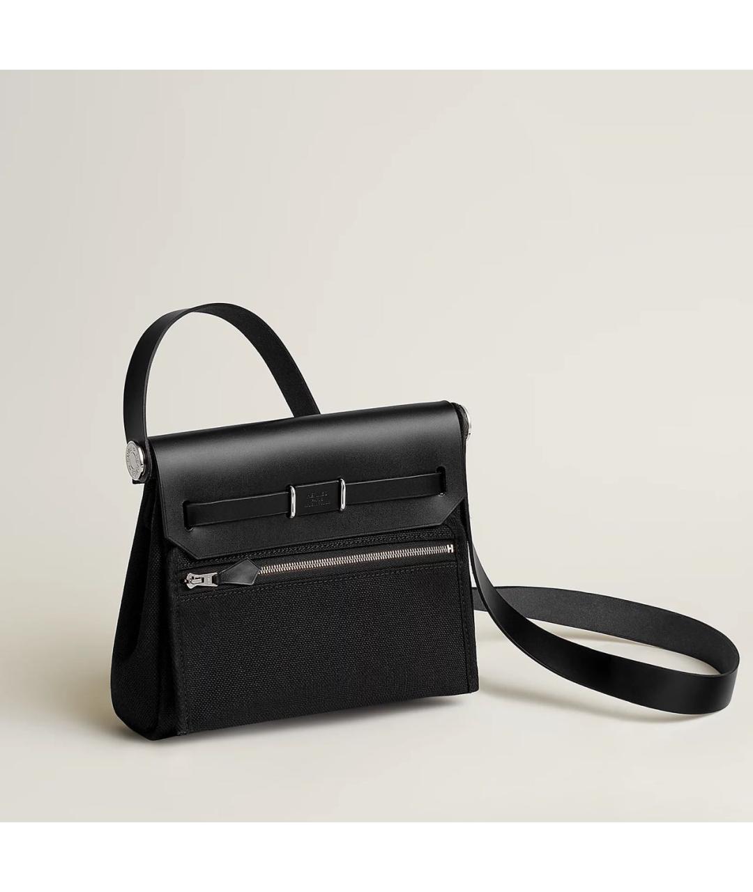 HERMES Черная тканевая сумка через плечо, фото 4
