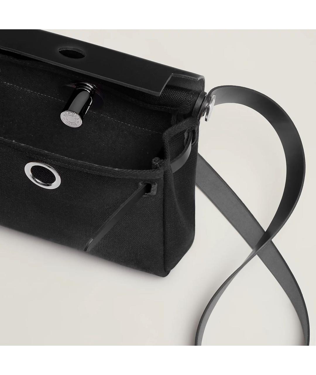 HERMES Черная тканевая сумка через плечо, фото 5