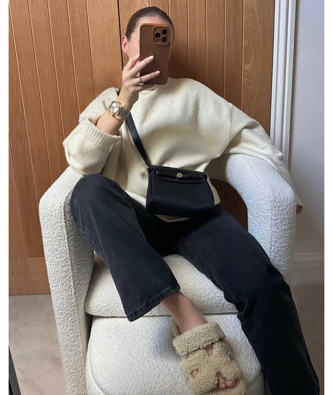 HERMES Черная тканевая сумка через плечо, фото 6