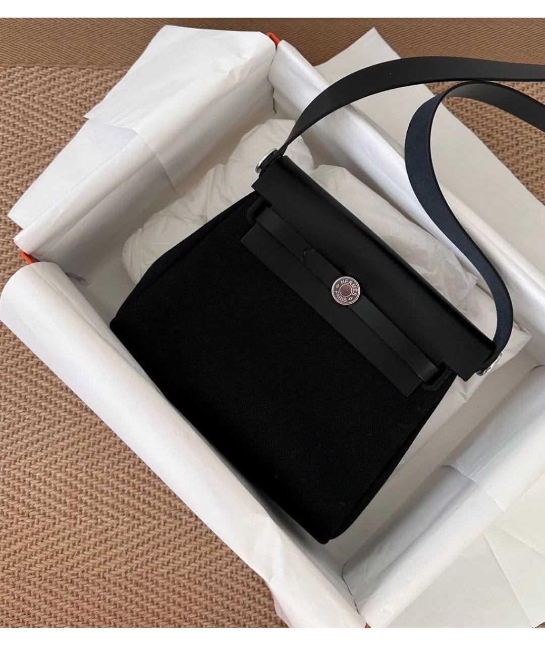 HERMES Черная тканевая сумка через плечо, фото 2