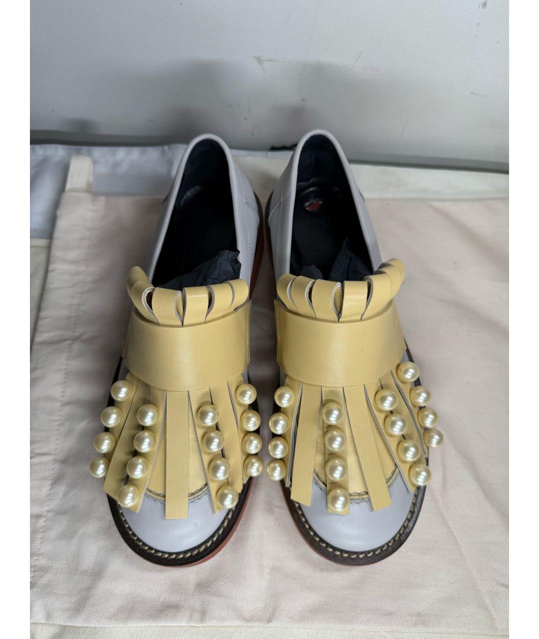 MARNI Голубые лоферы из лакированной кожи, фото 3