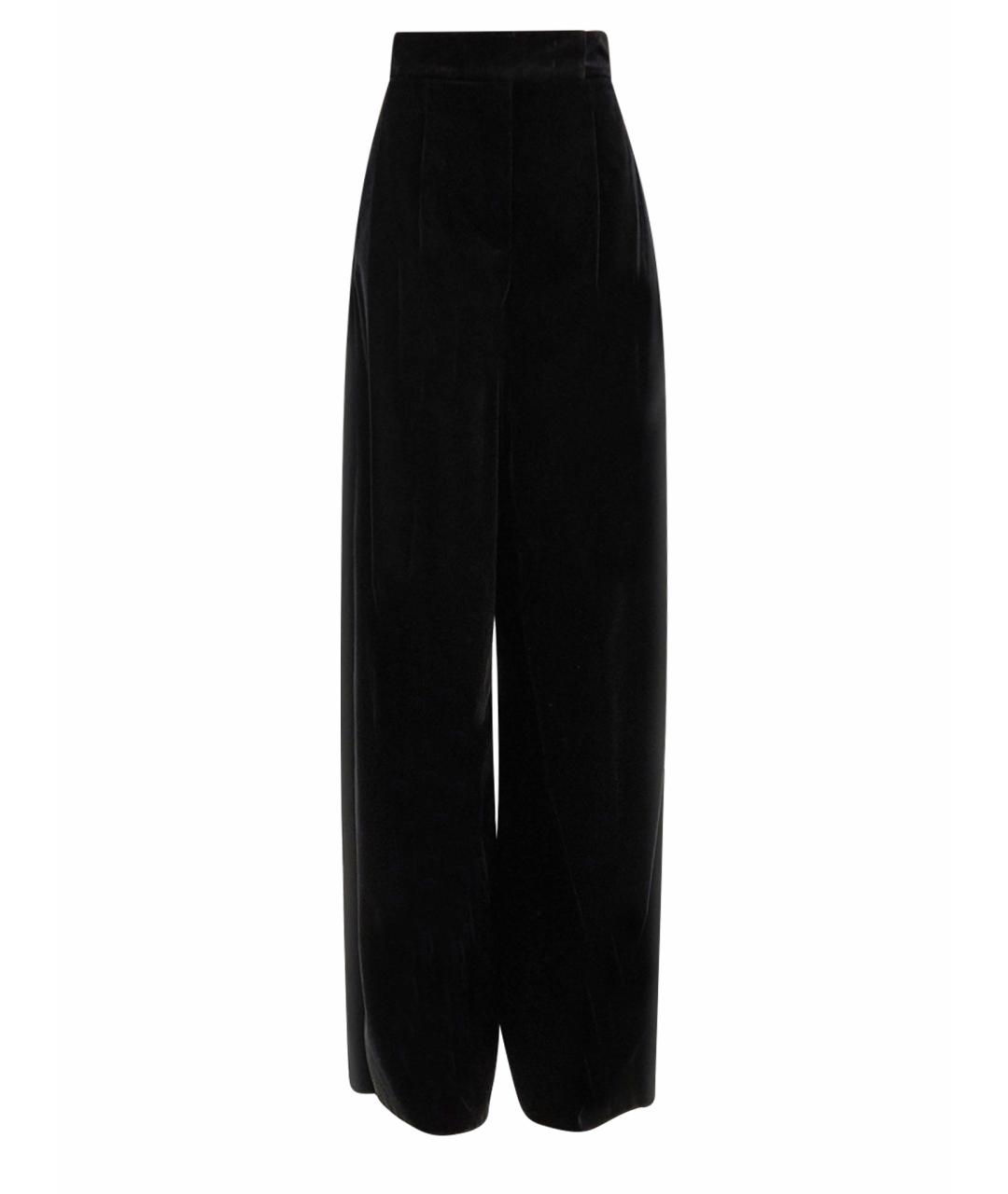 MAX MARA Черные хлопковые прямые брюки, фото 1