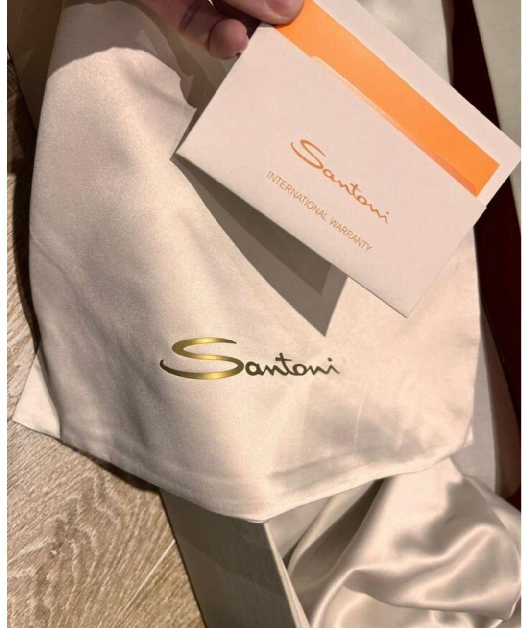 SANTONI Черные кожаные сапоги, фото 6