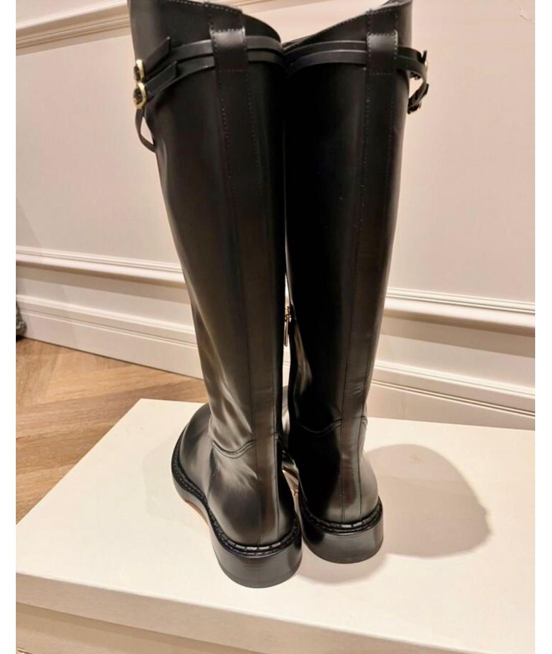 SANTONI Черные кожаные сапоги, фото 2