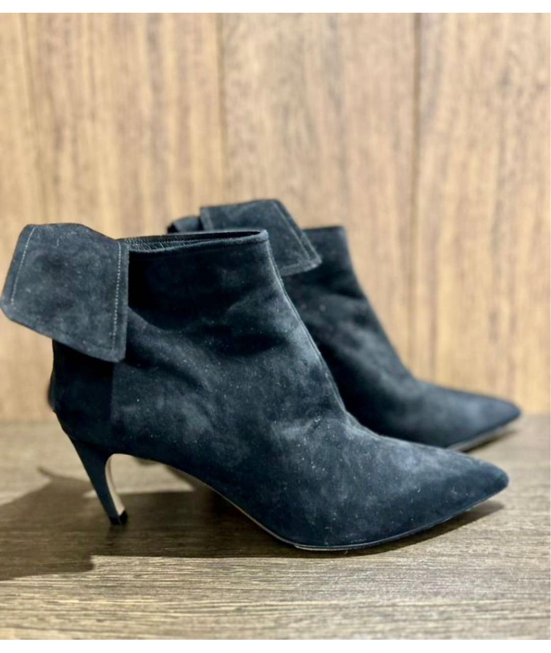 CHRISTIAN DIOR Черные замшевые ботильоны, фото 4
