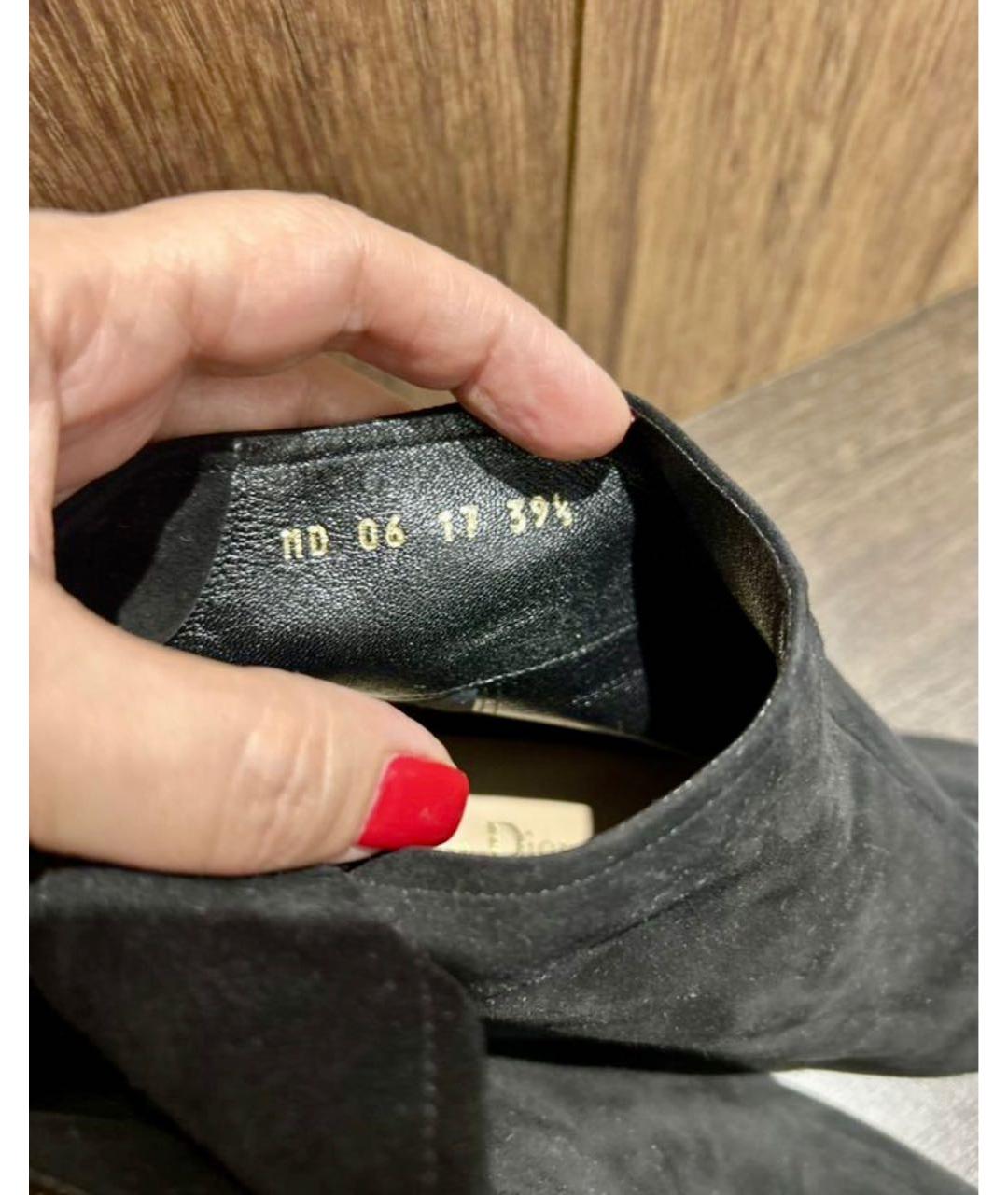 CHRISTIAN DIOR Черные замшевые ботильоны, фото 3