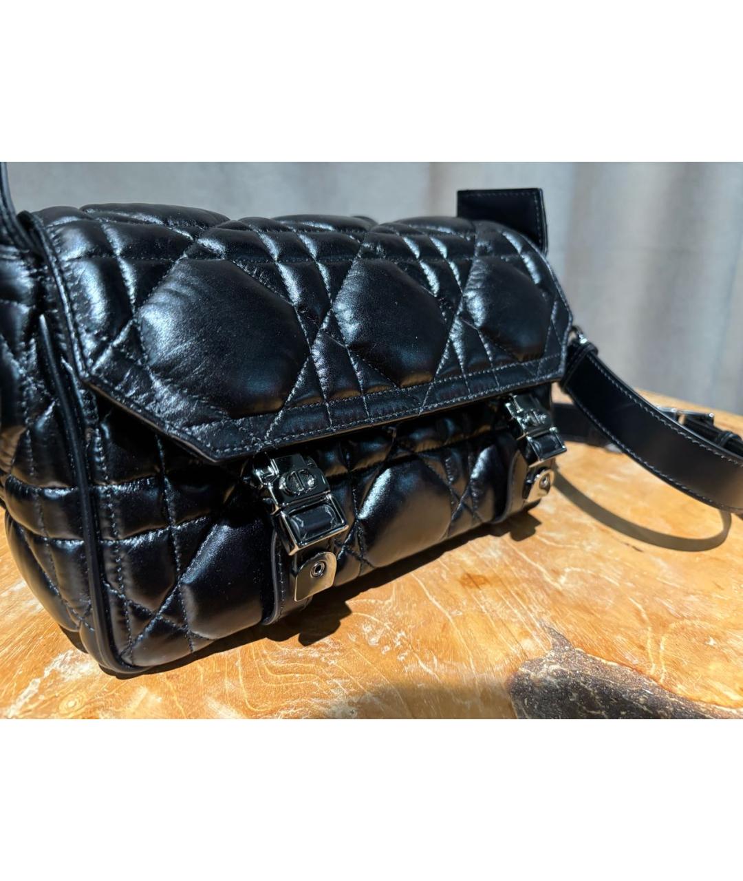 CHRISTIAN DIOR Черная кожаная сумка через плечо, фото 2