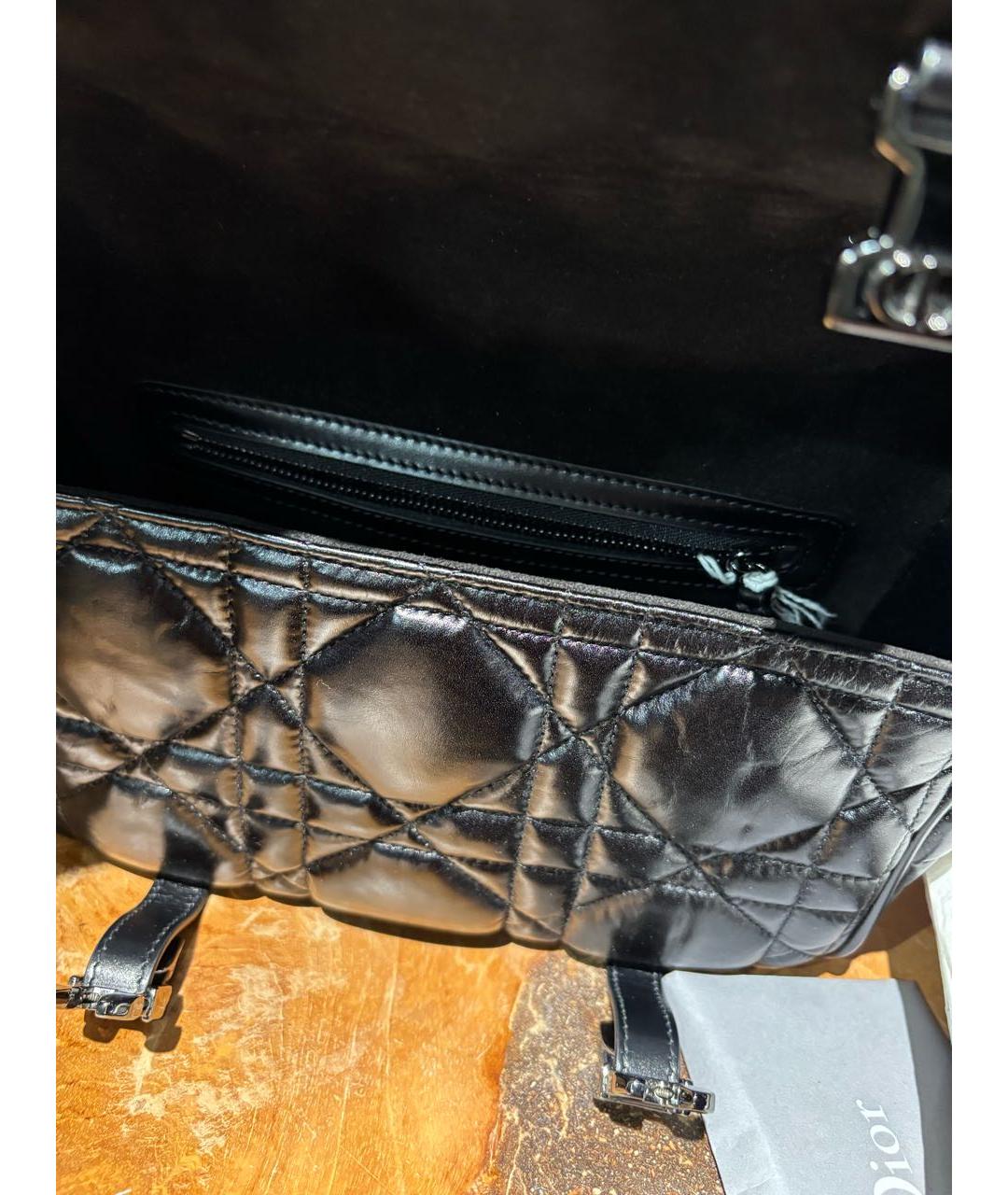 CHRISTIAN DIOR Черная кожаная сумка через плечо, фото 7