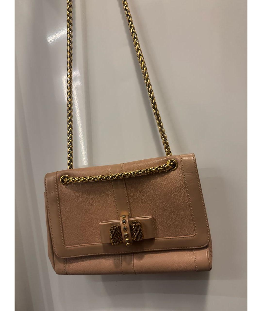 CHRISTIAN LOUBOUTIN Бежевая кожаная сумка через плечо, фото 5