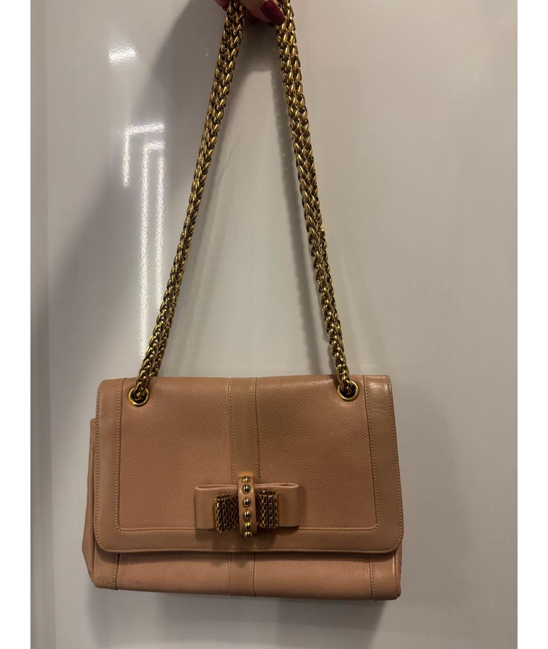 CHRISTIAN LOUBOUTIN Бежевая кожаная сумка через плечо, фото 7