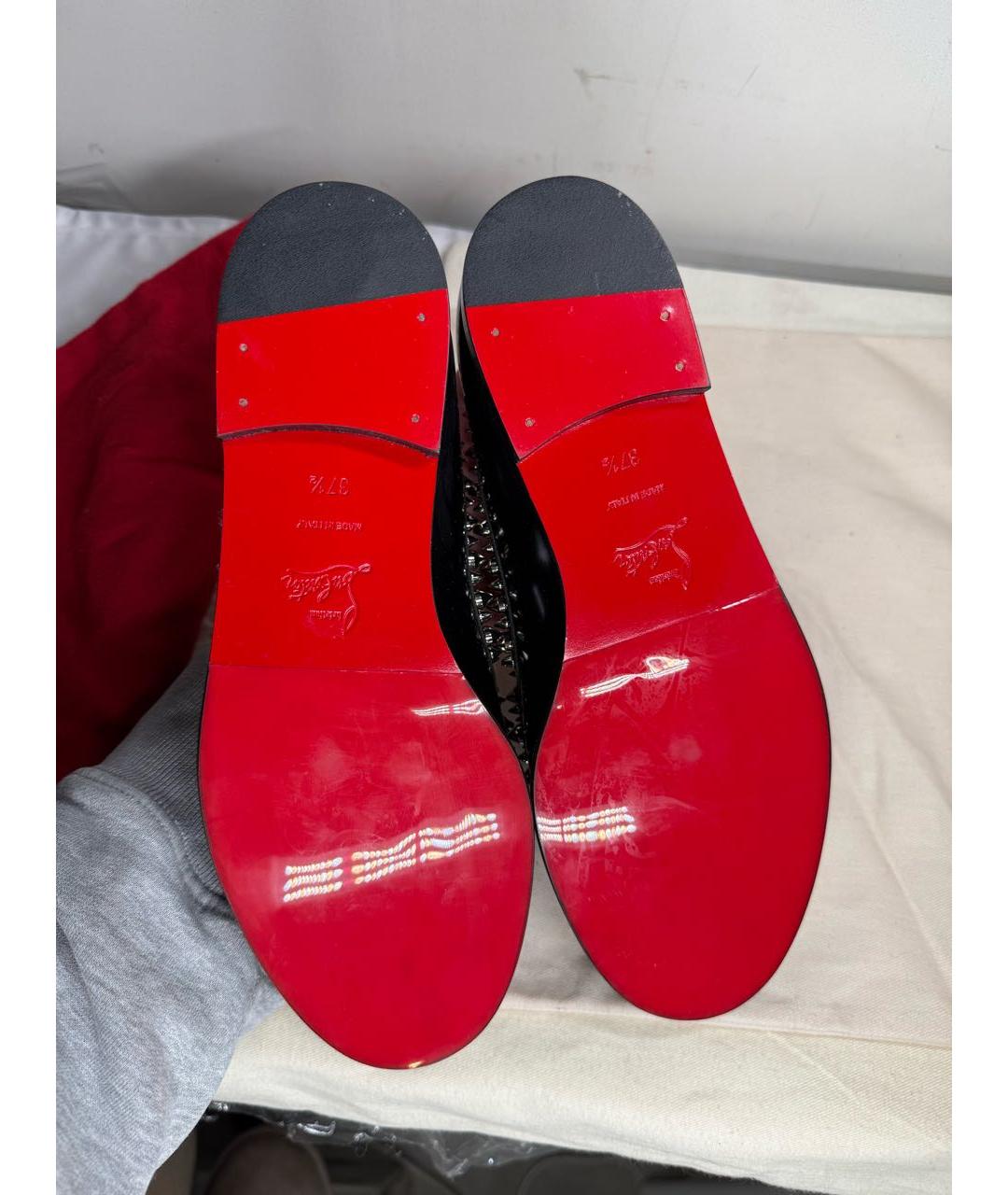 CHRISTIAN LOUBOUTIN Черные лоферы из лакированной кожи, фото 5