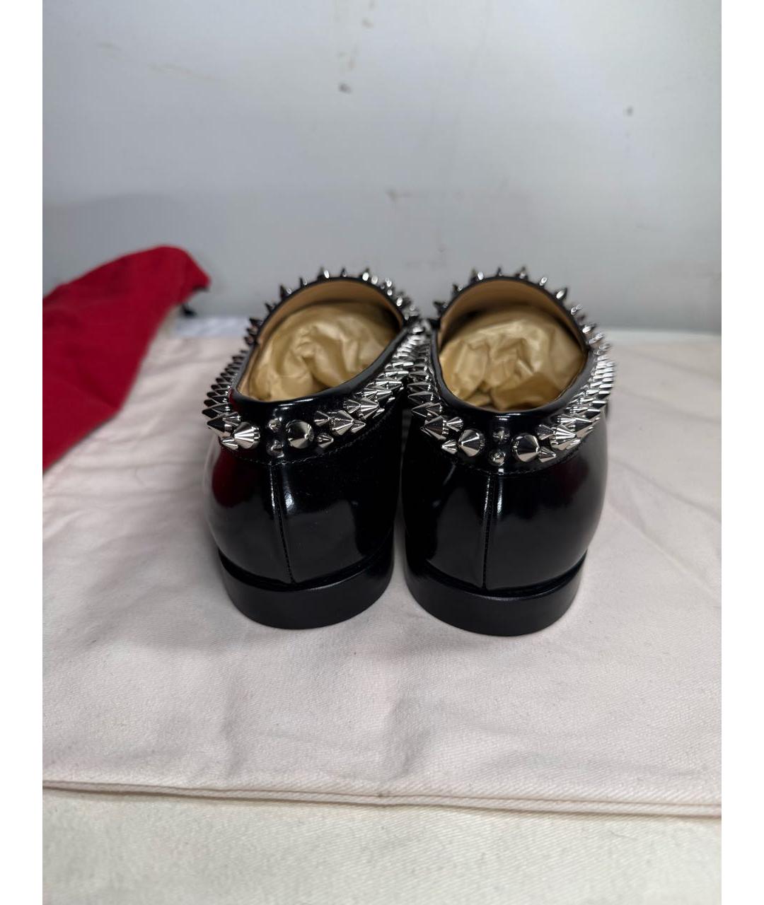 CHRISTIAN LOUBOUTIN Черные лоферы из лакированной кожи, фото 4