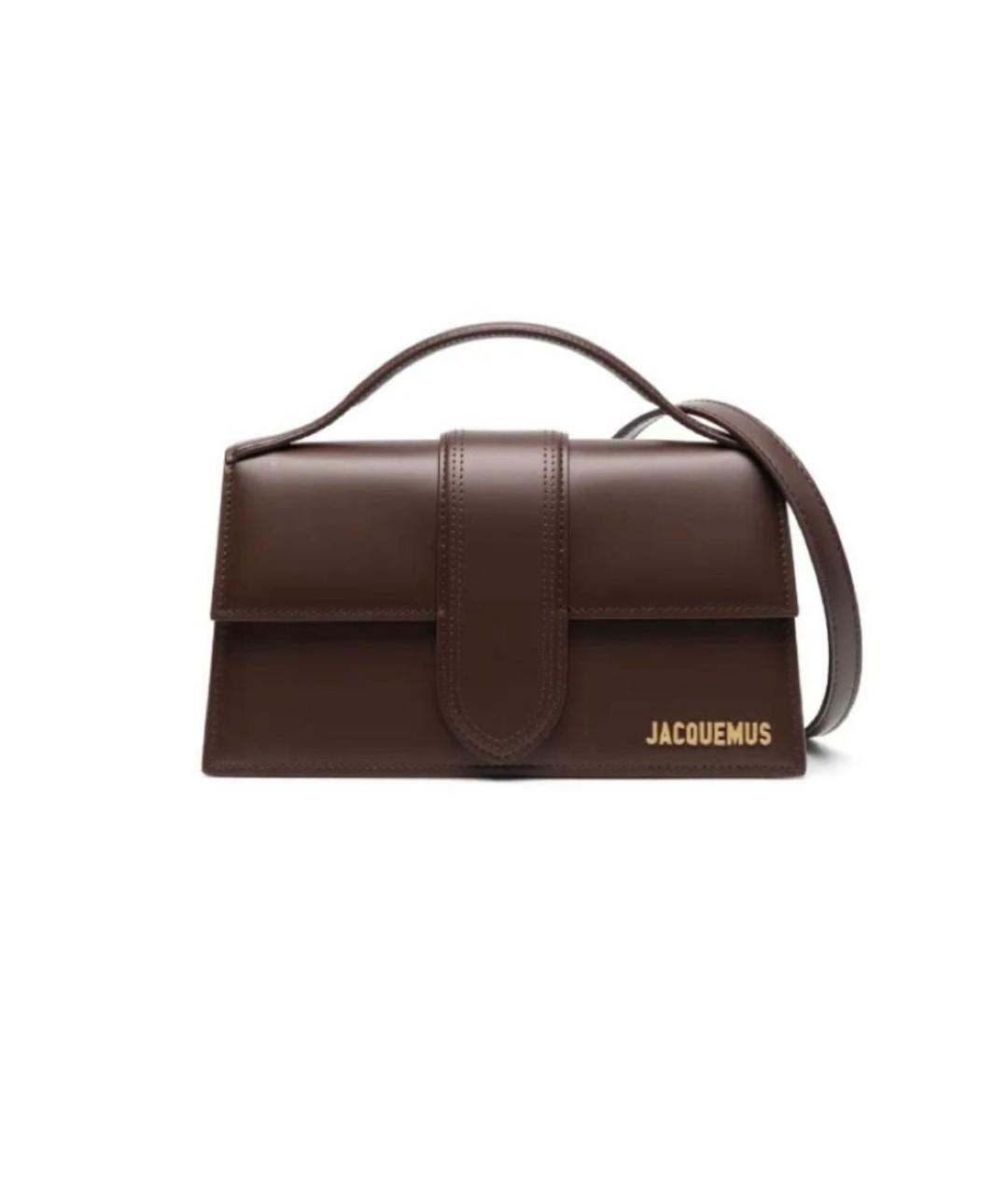 JACQUEMUS Коричневая кожаная сумка через плечо, фото 1
