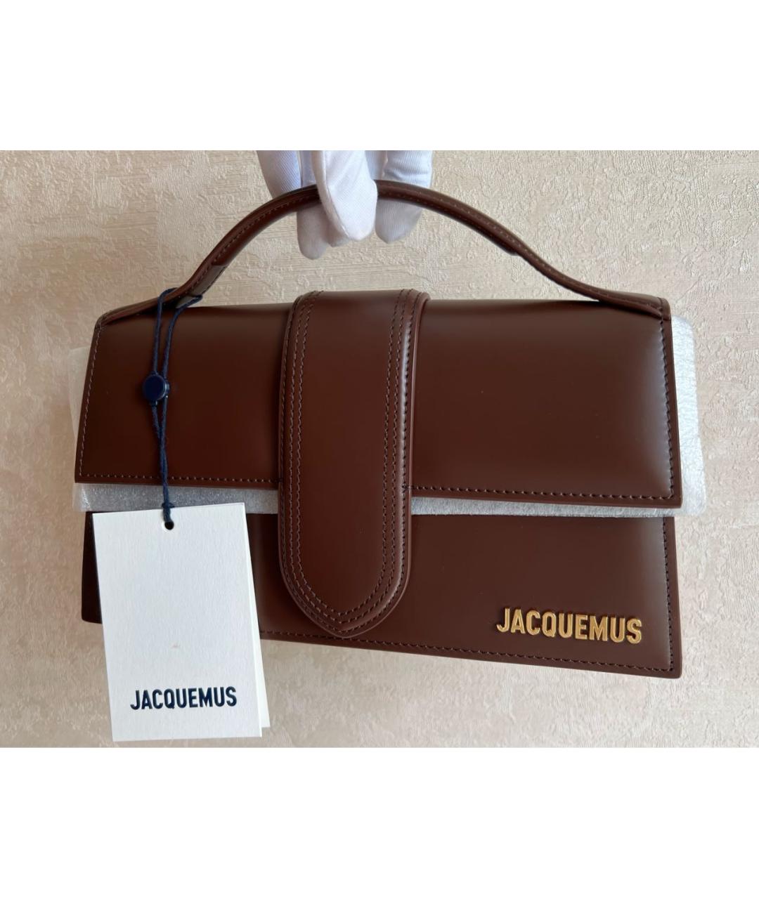 JACQUEMUS Коричневая кожаная сумка через плечо, фото 8