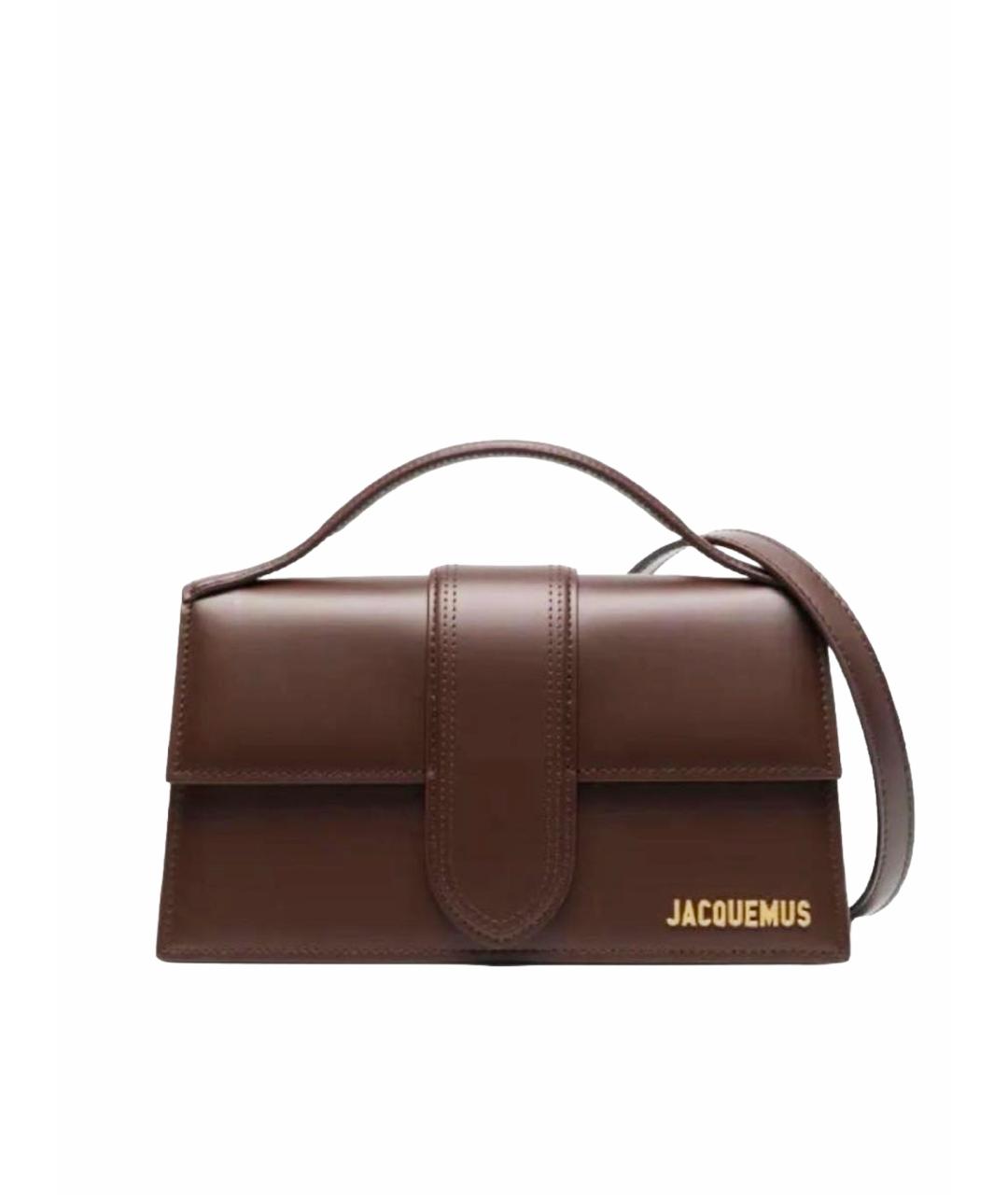 JACQUEMUS Коричневая кожаная сумка через плечо, фото 1