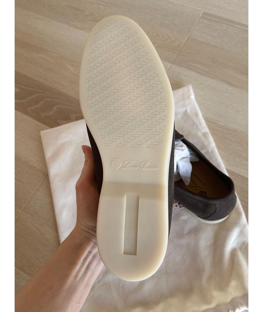 LORO PIANA Коричневые замшевые лоферы, фото 4