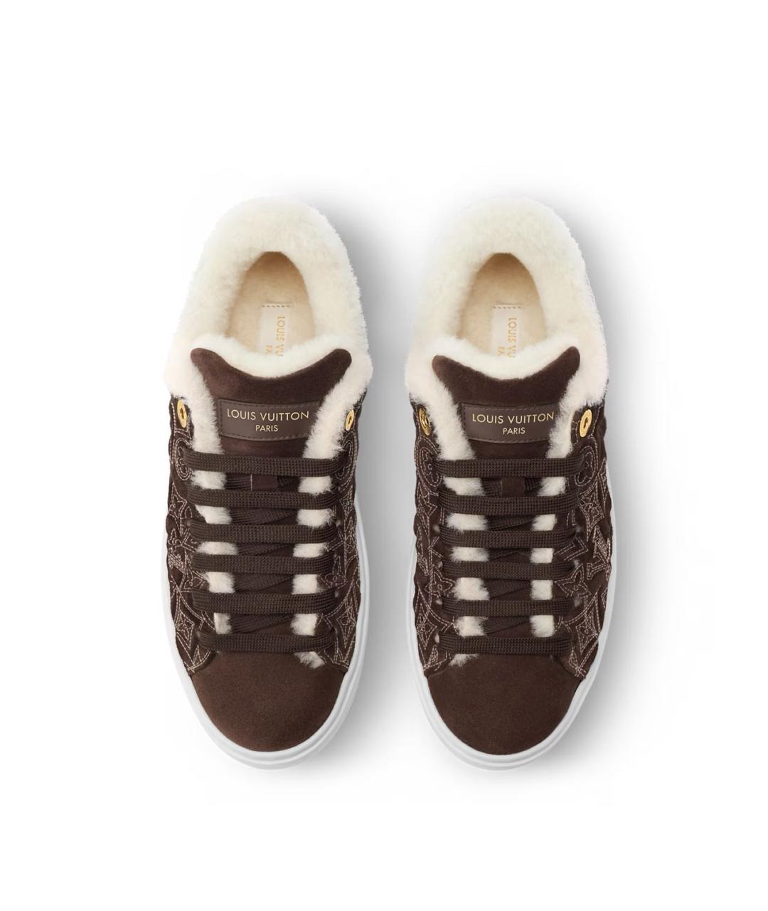 LOUIS VUITTON Коричневые замшевые кеды, фото 3