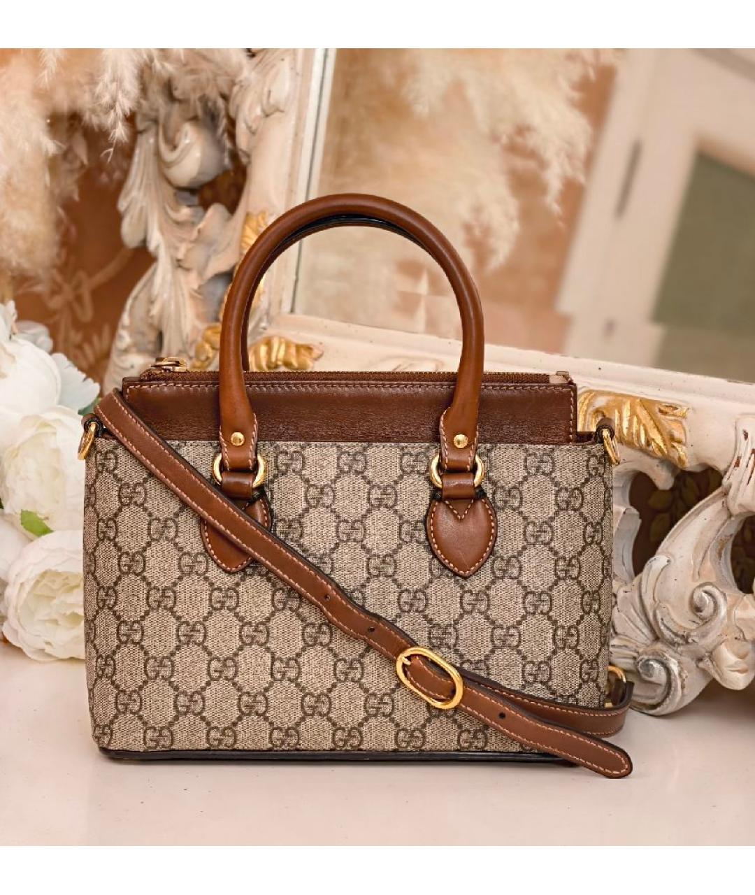 GUCCI Бежевая сумка с короткими ручками, фото 9