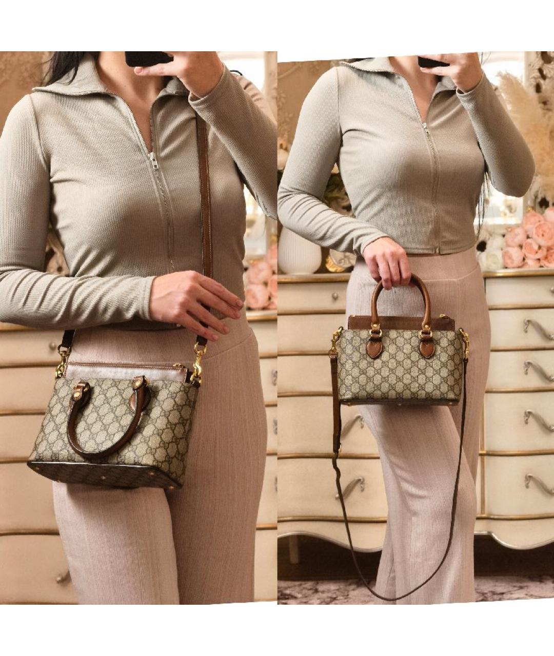 GUCCI Бежевая сумка с короткими ручками, фото 4