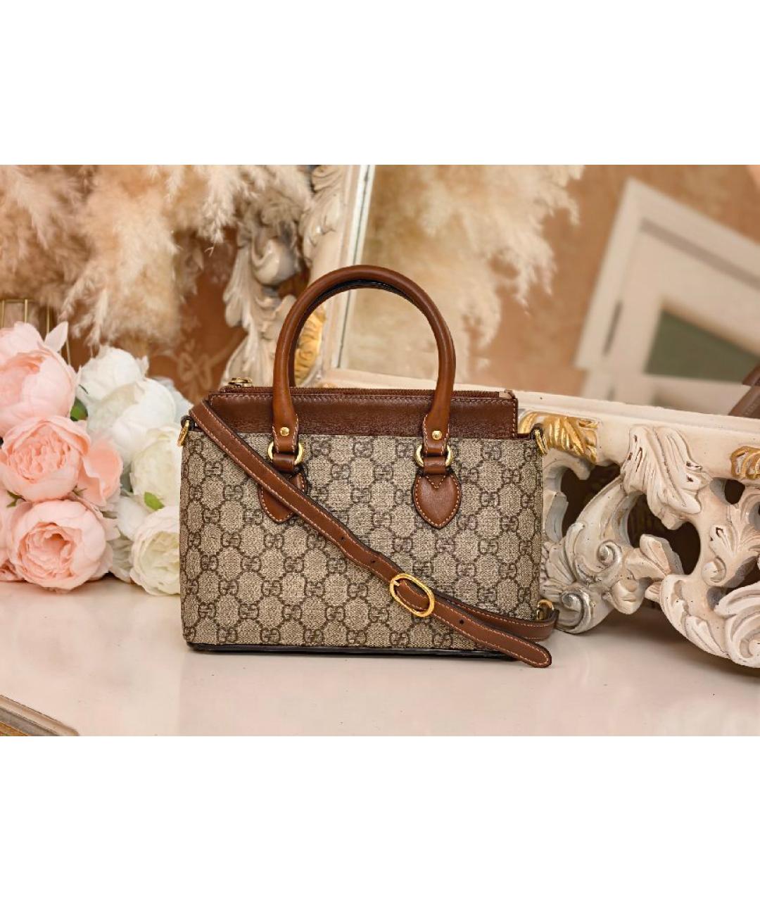 GUCCI Бежевая сумка с короткими ручками, фото 2