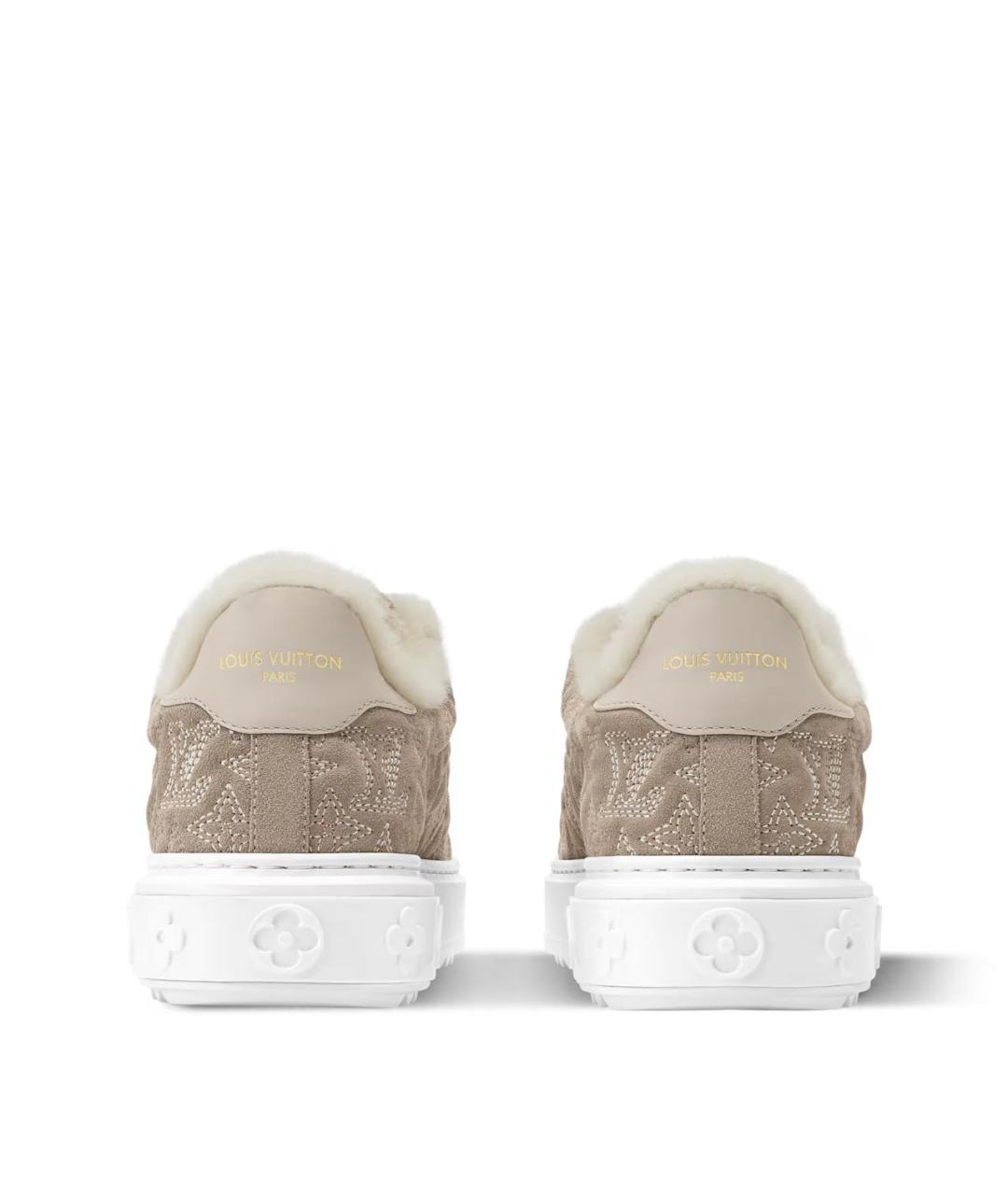 LOUIS VUITTON Бежевые замшевые кеды, фото 4