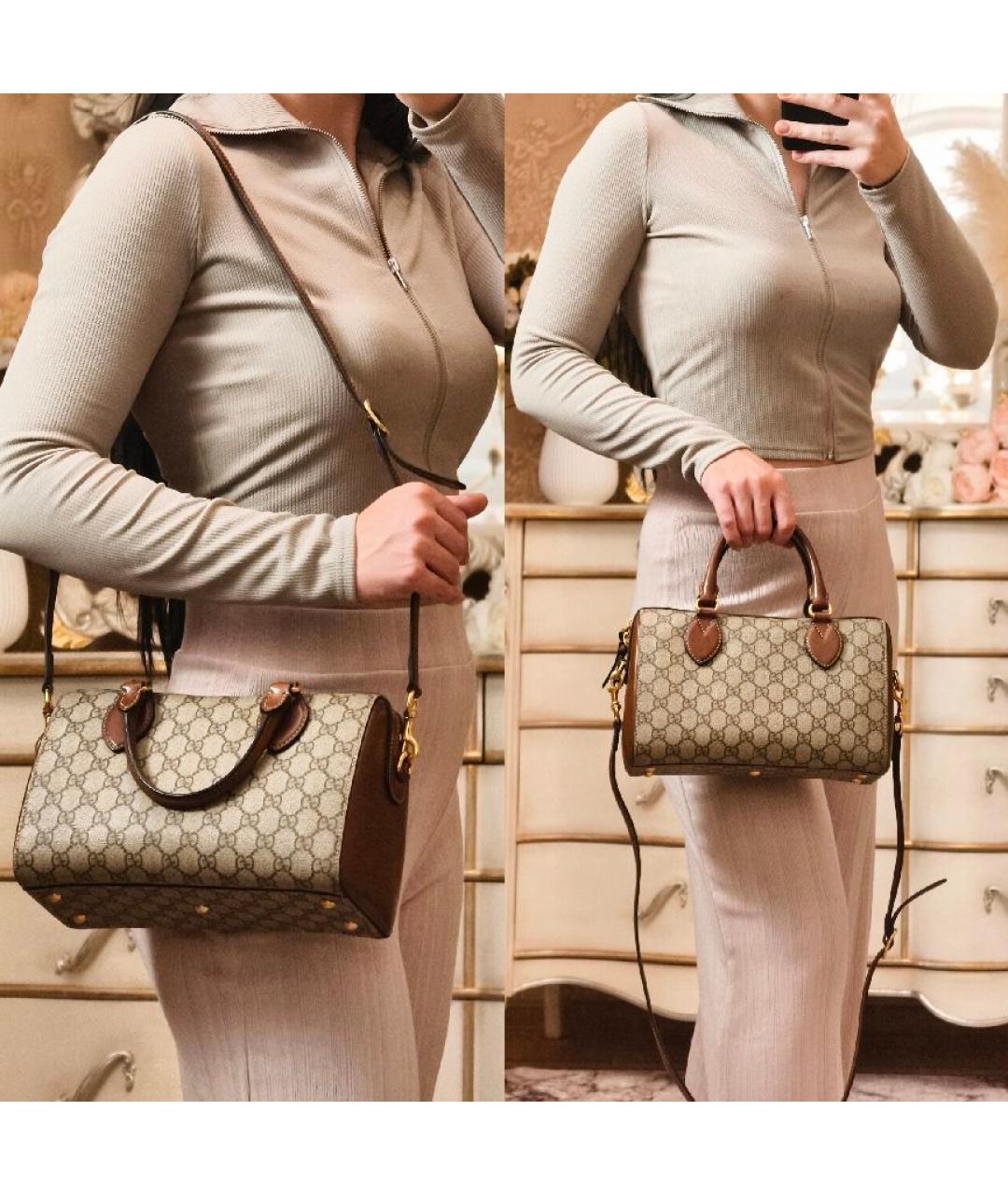 GUCCI Бежевая сумка с короткими ручками, фото 4