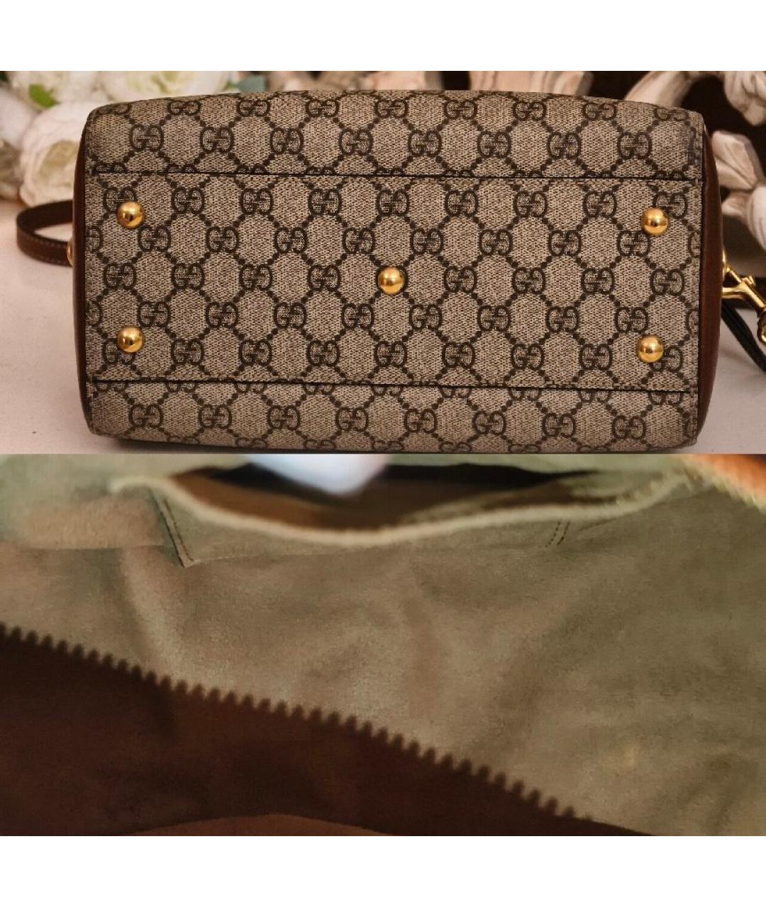 GUCCI Бежевая сумка с короткими ручками, фото 5