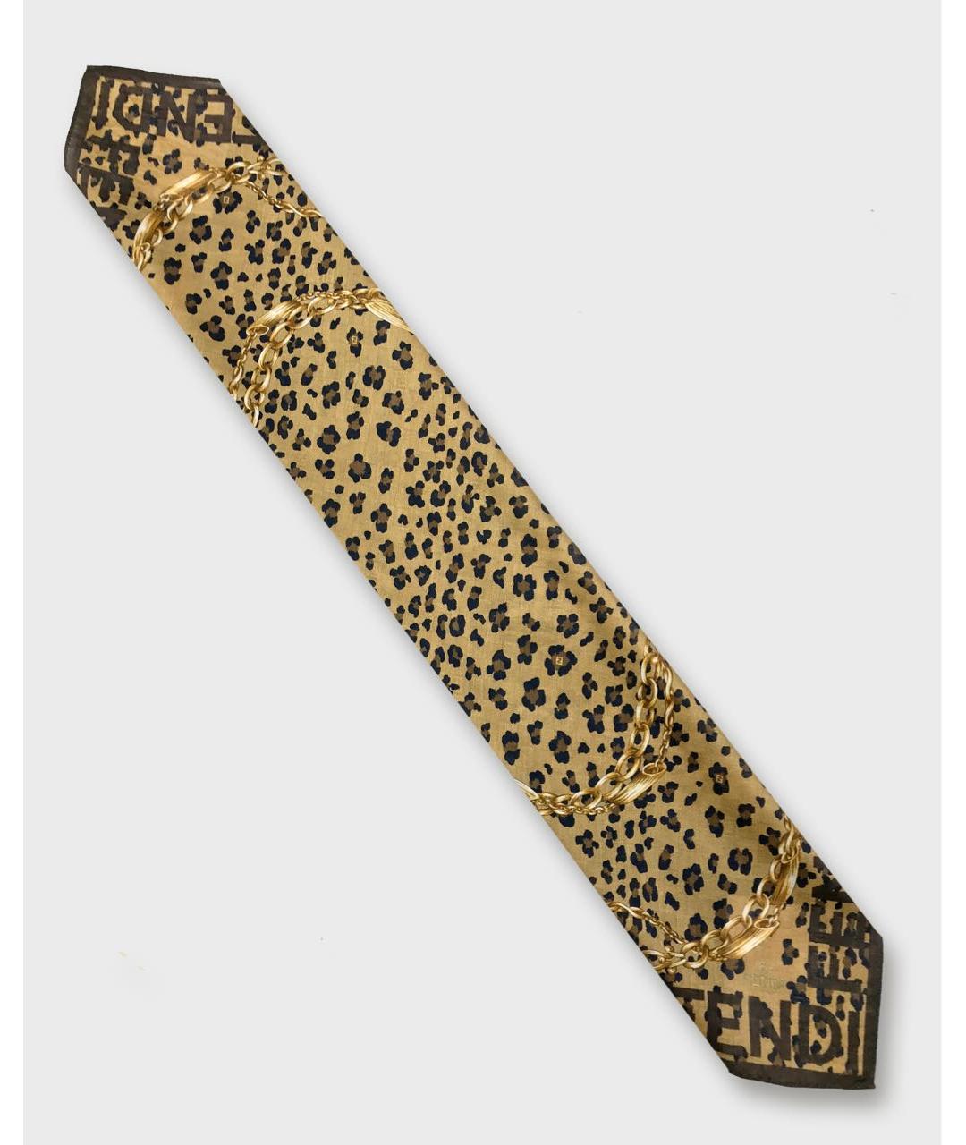 FENDI Золотой хлопковый платок, фото 5