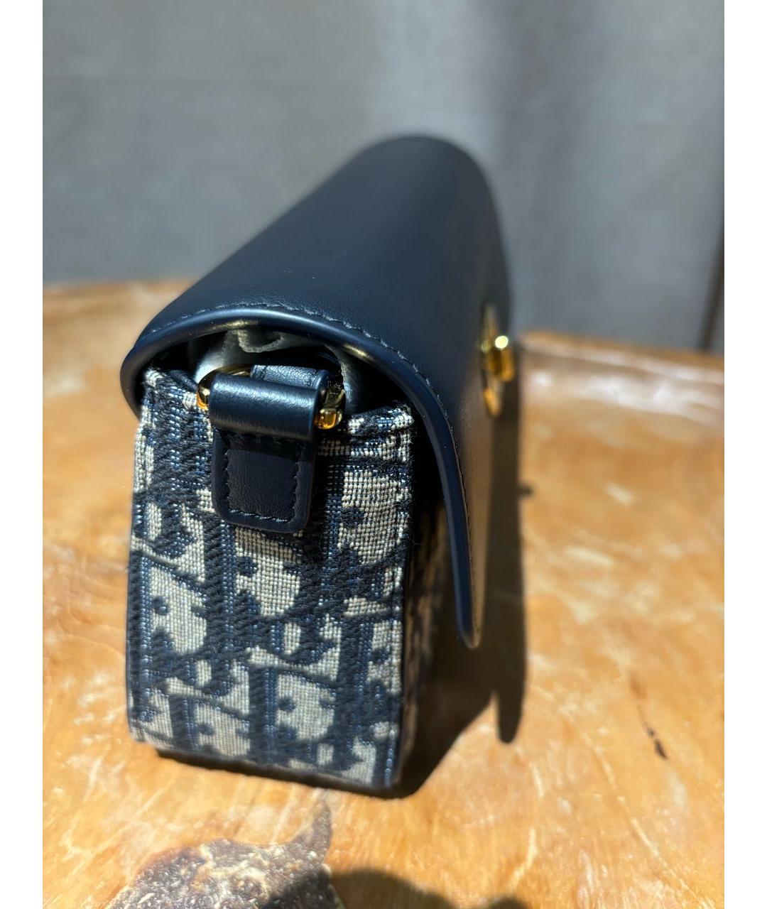CHRISTIAN DIOR Синяя кожаная сумка с короткими ручками, фото 5
