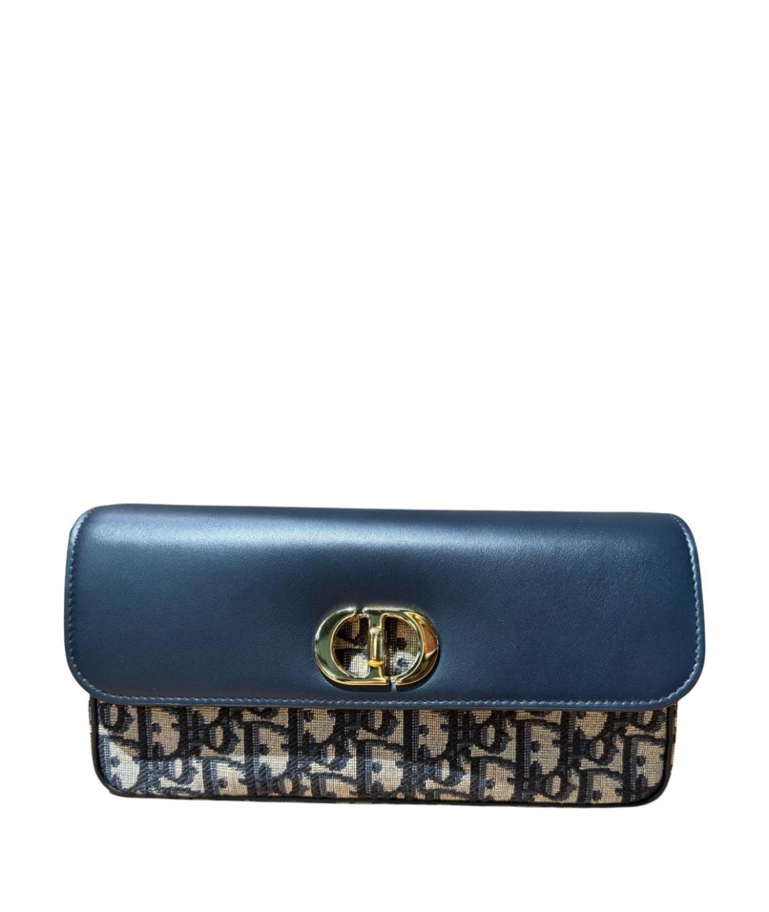 CHRISTIAN DIOR Синяя кожаная сумка с короткими ручками, фото 1