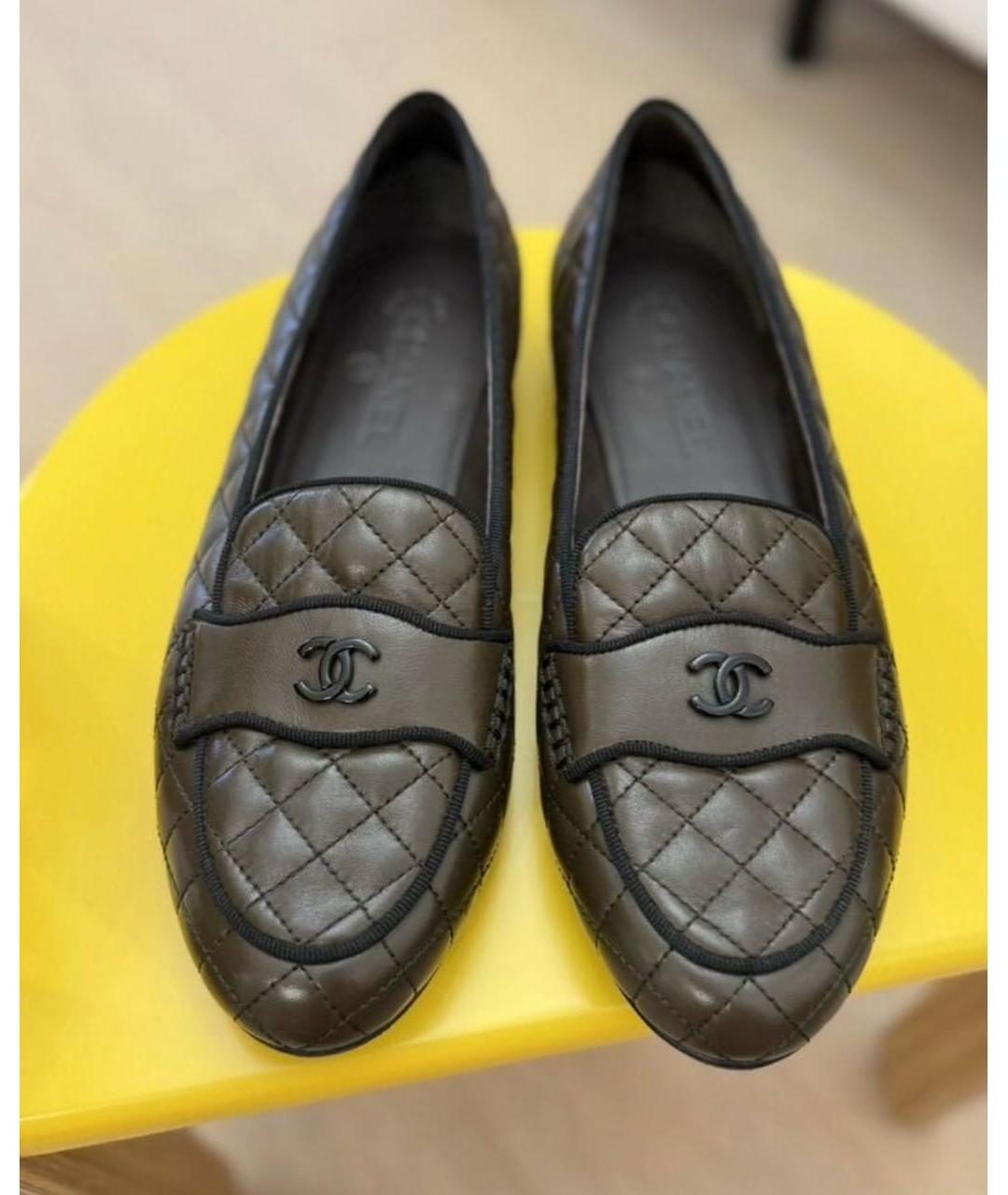 CHANEL Коричневые кожаные лоферы, фото 3