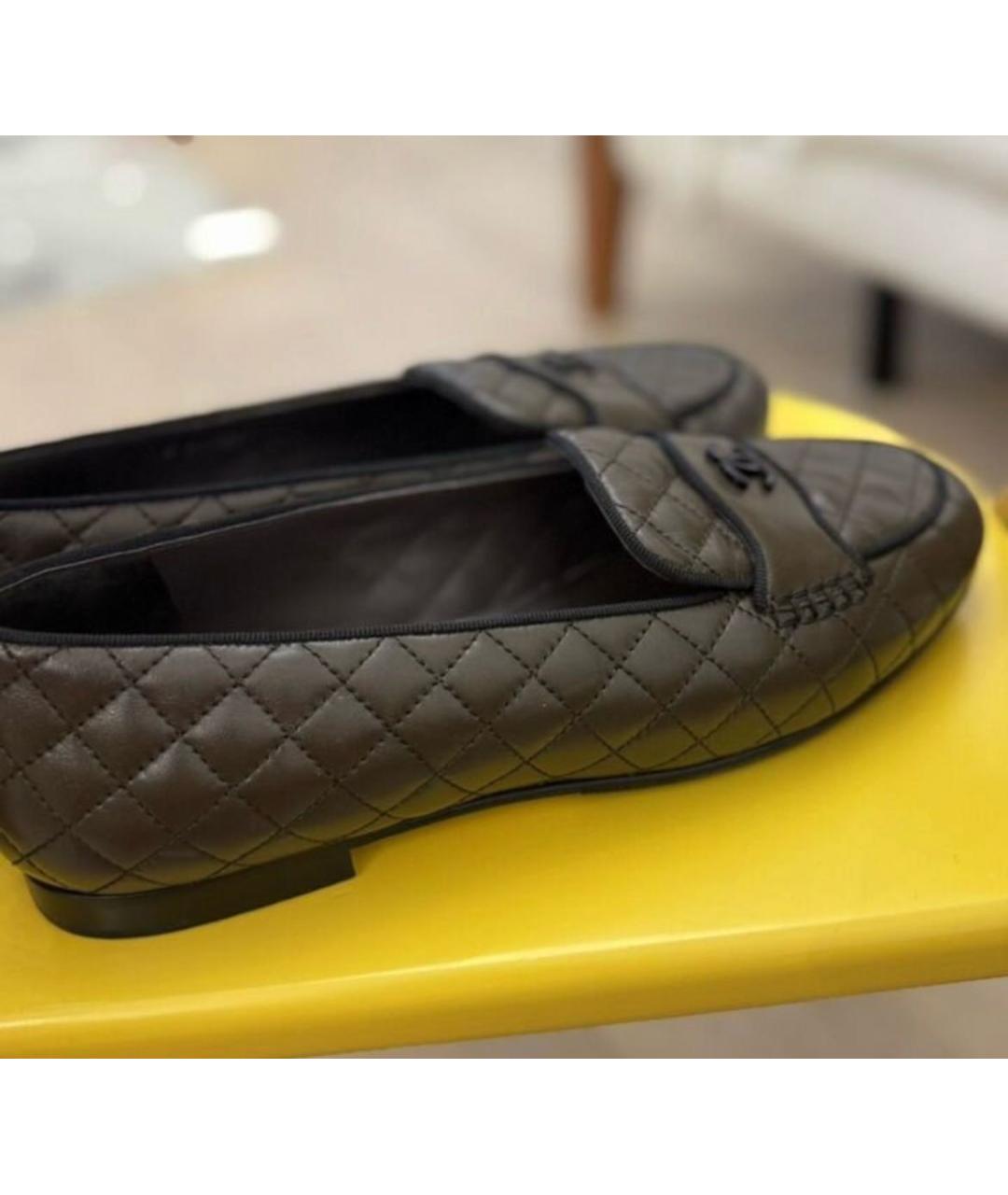 CHANEL Коричневые кожаные лоферы, фото 6